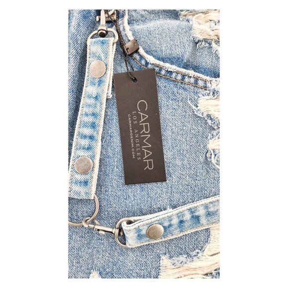 CARMAR Beatrice Distressed Denim Mini Skirt NWT - Picture 7 of 11
